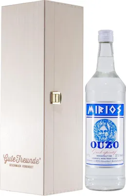 Produktbild von Mirios Ouzo - Grperitif mit Geschenk-Holzkiste