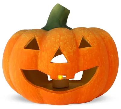 Produktbild von Kürbis-Laterne als LED Halloween-Deko Windlicht in 22x20 cm
