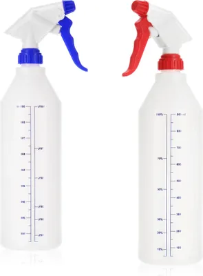 Produktbild von COM-FOUR® 2x Sprühflasche - chemiebeständiger 360 Grad Pumpsprüher mit 28/400 Gewinde für verdünnte Säuren, Laugen, Öle und Mineralfette auf Silikonbasis - Zerstäuber 900 ml