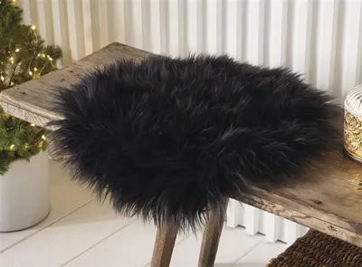 Produktbild von Sitzkissen "Fell" in terra, Ø 40 cm, Dekofell, Kunstfell, Stuhlkissen