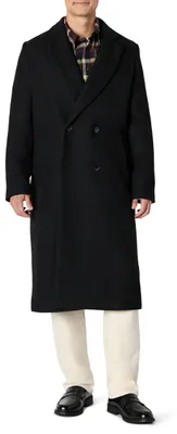 Produktbild von A. Essentials Herren Relaxed-Fit Zweireihiger Langer Mantel Aus Wollmischung, Sc