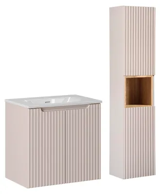 Produktbild von Waschtisch und Hängesäule 60cm Riva, Kaschmir
