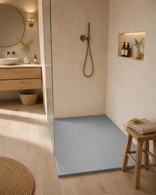 Immagine prodotto di Quarzo piatto doccia 120x80 in smc effetto pietra ardesia grigio