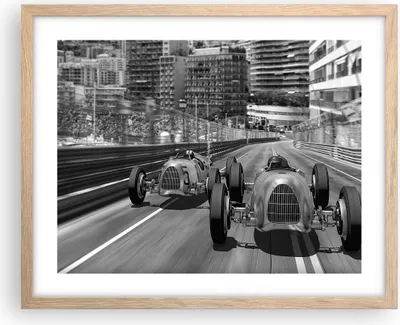 Produktbild von Gerahmtes Poster - Rahmen in heller Eiche - Formel 1 Retro - 50x40 cm - Wand Bild - Wanddeko - Wandbilder - Kunstposter - Wandposter - Bilderrahmen - Bilder - Kunstdruck - P2NAA50x40-4843