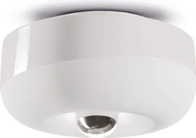 Produktbild von Deckenleuchte Keramik Ø 27 cm rund Weiß E27 Retro Design Keramikleuchte