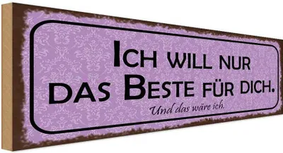 Produktbild von vianmo Holzschild 10x27 cm ich will nur das Beste für dich Spruch Zitat