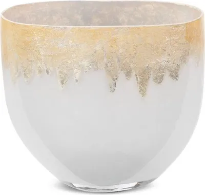 Zdjęcie produktu dla Wazon ceramiczny IRIS srebrno-złoty 21x11x19 cm