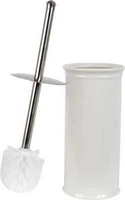 Zdjęcie produktu dla Clayre & Eef Szczotka toaletowa z uchwytem Ø 11x24 cm Biała ceramika