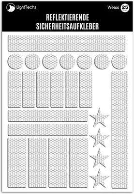 Imagen del producto de Juego de reflectores, 25 unidades, impermeables, autoadhesivos, de diferentes tamaños, para bicicletas
