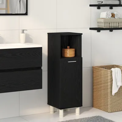 Produktbild von Möbel Badschrank Schwarz Eiche 30x30x95 cm Holzwerkstoff - Badezimmer 862512