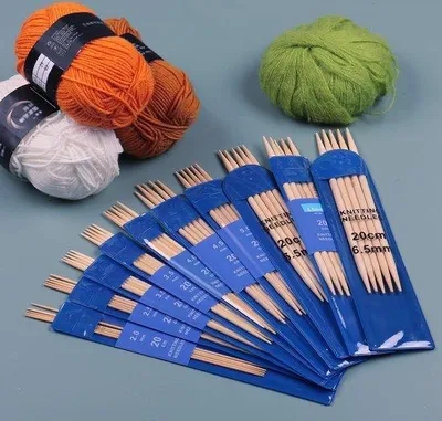 Produktbild von Famanu Stricknadeln Doppelspitz 20 cm - Bambus, leicht