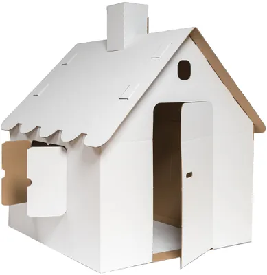 Image de SMARTBOXPRO Maison de jeu en carton ondulé blanc