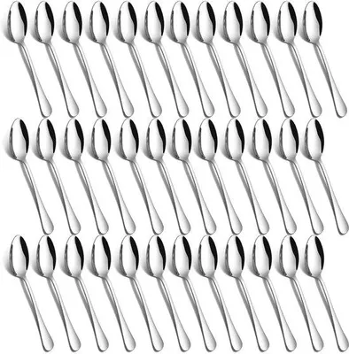 Produktbild von Ibenzoa® 36-teiliges Edelstahl-Löffelset 14 cm – Kaffeelöffel, Dessert- und Teelöffel, poliert, rostfrei, spülmaschinenfest, ergonomisch