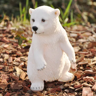 Image de Figurine de jardin décorative ours polaire 11 x 11 x 19 cm