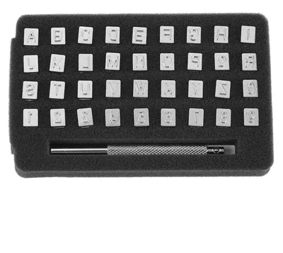Productafbeelding van 36-delige stempel- en cijferstansset - stalen stempel- en cijfergereedschap voor leerbewerking - 6 mm