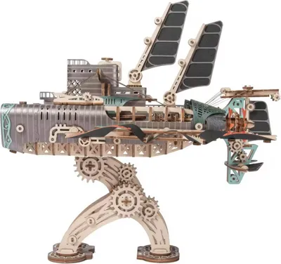 Obrázek produktu pro 3D puzzle, Loď 20 000 mil pod mořem větší velikosti, šedá, HC, dřevo, 412 dílků