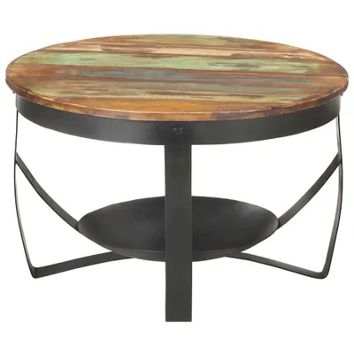 Image de vidaXL Table basse Ø68x43 cm Bois massif recyclé
