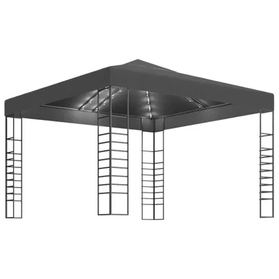 Produktbild von vidaXL Gartenzelt mit LED-Lichterkette 3x3 m Anthrazit