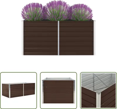 Produktbild von The Living Store Hochbeet 160 x 80 x 45 cm Verzinkter Stahl Braun