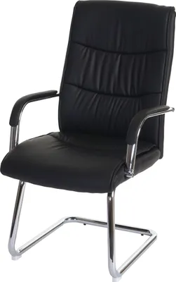 Produktbild von Konferenzstuhl MCW-A49, Besucherstuhl Freischwinger, Kunstleder  schwarz