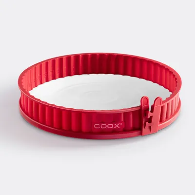 Produktbild von coox Quicheform mit Porzellan-Servierplatte 26 cm in rot
