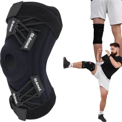 Zdjęcie produktu dla FIT4MED | Orteza stawu kolanowego - Czarna - Rozmiar M - Stabilizator Acl - Stabilizacja rzepki