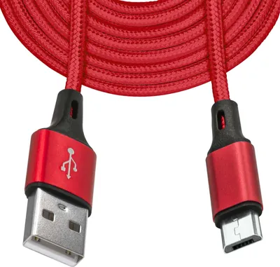 Produktbild von Mobilefox 3m Universal Micro USB Schnell Lade Daten Kabel Nylon Stecker Rot