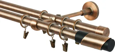 Immagine prodotto di Aralda per tende 360 cm Montaggio a parete | Aralda a 2 binari ? 19 mm | Rame anticato Look vintage Stile retrò | Parigi