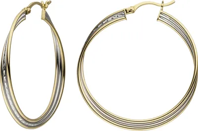 Produktbild von JOBO Creolen 925 Silber bicolor vergoldet Ohrringe Silbercreolen Silberohrringe