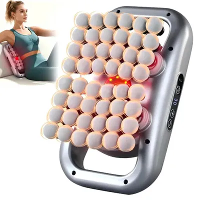 Produktbild von Massagepistole - Faszienmassagegerät - 48 Massageköpfe - Hochfrequente Vibrationen - Akkubetrieben - USB-C-Aufladung - Grau