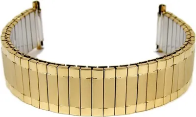 Produktbild von Minott Flex Zugband Uhrenarmband Edelstahl IP Gelbgold 16mm - 20mm