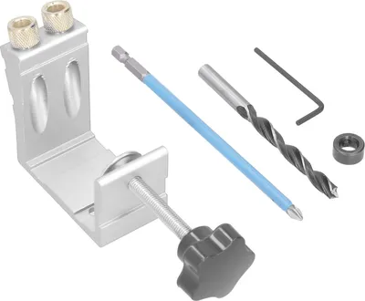 Image de 15 �� Plateau Locator Positionneur Travail du bois D��bel Kit de perçage Carpentry Accessoire Grey