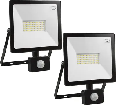 Image de 2x projecteur à LED avec détecteur de mouvement Maclean, mince 50W, 4000lm, blanc chaud (3000K), IP44, MCE650 WW PIR