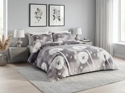 Obrázok produktu pre Mikroplyšové obliečky DANDORIA šedé 70x90 + 140x200
