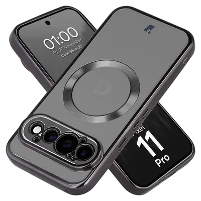 Produktbild von Handyhülle mit Magnetring für Google Pixel 11 Pro, Bizon Case EduardO, Transparent-Schwarz