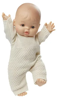 Produktbild von Heless Puppen-Strickstrampler aus 100 % Baumwolle, ecru, Gr. 28-35 cm