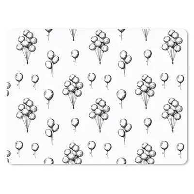 Produktbild von MuchoWow® Mauspad Mousepad Ballon - Muster - Schwarz und Weiß 23x19 cm - Mousepads - Maus Mat - Pad - Mausunterlage - Schreibtischunterlage - Mauspad