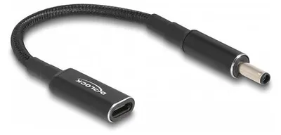 Imagen del producto de Cable adaptador de Delock para portátiles, cable de carga con conector USB Type-C a conector Dell de 4,5 x 3,0 mm, longitud de 15 cm