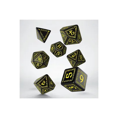 Produktbild von SRUN07 - RuneQuest Würfel Set, schwarz & gelb (7)