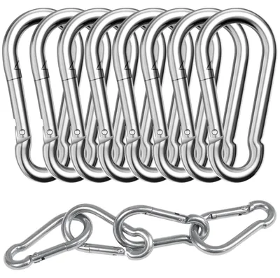 8 große Karabinerhaken, Φ880 mm, 300 kg, verzinkt, rostfrei
