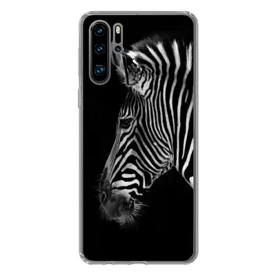 Produktbild von MuchoWow® Handyhülle Schutzhülle Hülle für Huawei P30 Pro Zebra - Wilde Tiere - Schwarz Silikon Softcase Handy Hülle - Schutzdeckel