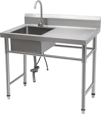 Obrázek produktu pro Umyvadlo, volně stojící design, nerezová konstrukce, stříbrná barva