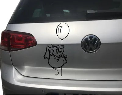 Produktbild von KFZ-Aufkleber - Autoaufkleber - Elefant am Ballon - lustig