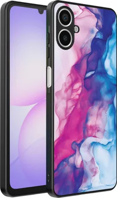 Produktbild von Fit für Samsung Galaxy A07 Telefon Fall mit rosa blau Marmor Print - TPU Backcover Fall Rose blau Marmor Design - Smartphonica