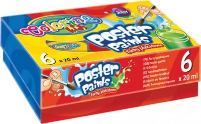 Produktbild von Schulplakatmalfarben für Kinder 6 Farben