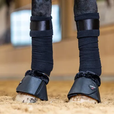 Produktbild von LeMieux Fleece WrapRound Over Reach Boots, Farbe:Black/Black, Größe:L