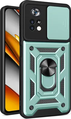 Produktbild von Xiaomi Poco X4 Pro 5G Hülle mit Ring Ständer Halter Dia Kameraschutz TPU Bumper Silikon Schutzhülle für Xiaomi Poco X4 Pro 5G Grün