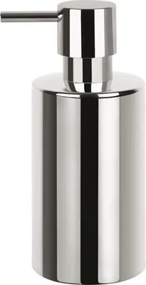 Produktbild von Spirella Seifenspender "Tube" | mit Pumpe | Flüssigseifen-Spender | Porzellan | 300ml | Langliebig und Robust | Silber