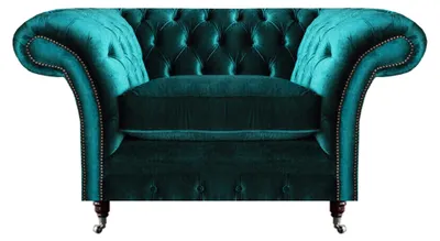 Immagine prodotto di Poltrona Chesterfield verde in tessuto rivestimento del soggiorno poltrona monoposto