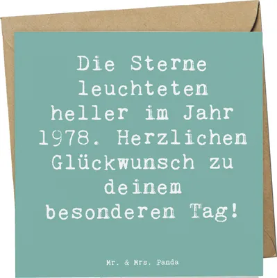 Produktbild von Mr. & Mrs. Panda Klappkarte Spruch 1978 Geburtstag - Meeresbrise - Geschenk, anlasskarte, Geburtstagsgeschenk, Happy Birthday, Glückwunschkarte, doppelkarte, Erinnerung